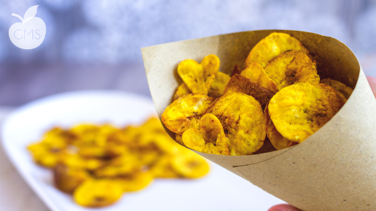 Chips di platano cotte al forno croccanti