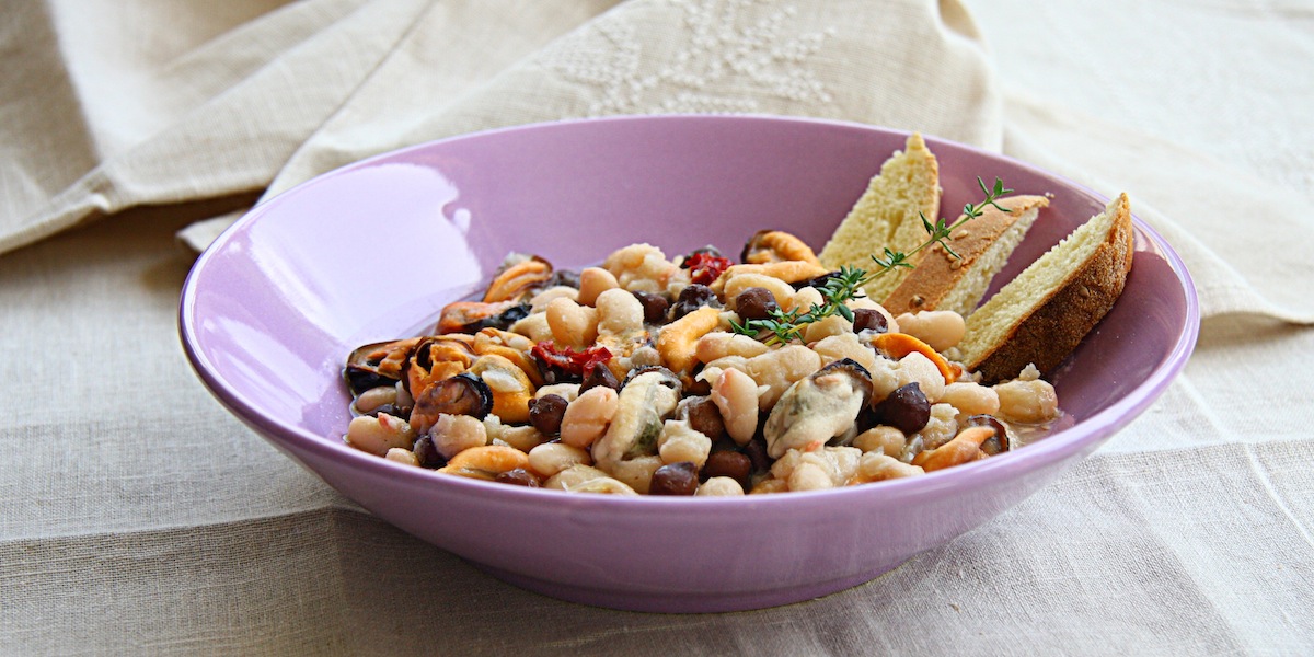 Zuppa estiva di cozze e ceci