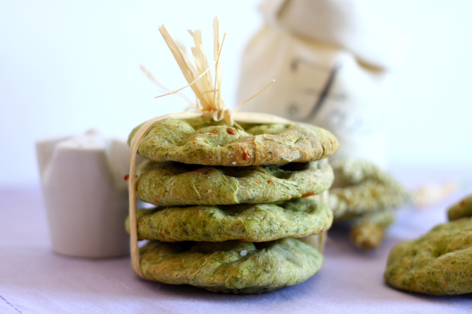 Focaccine verdi al farro