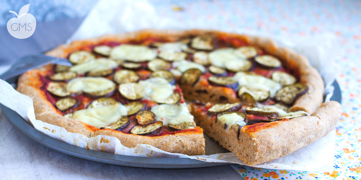 Pizza integrale alle melanzane