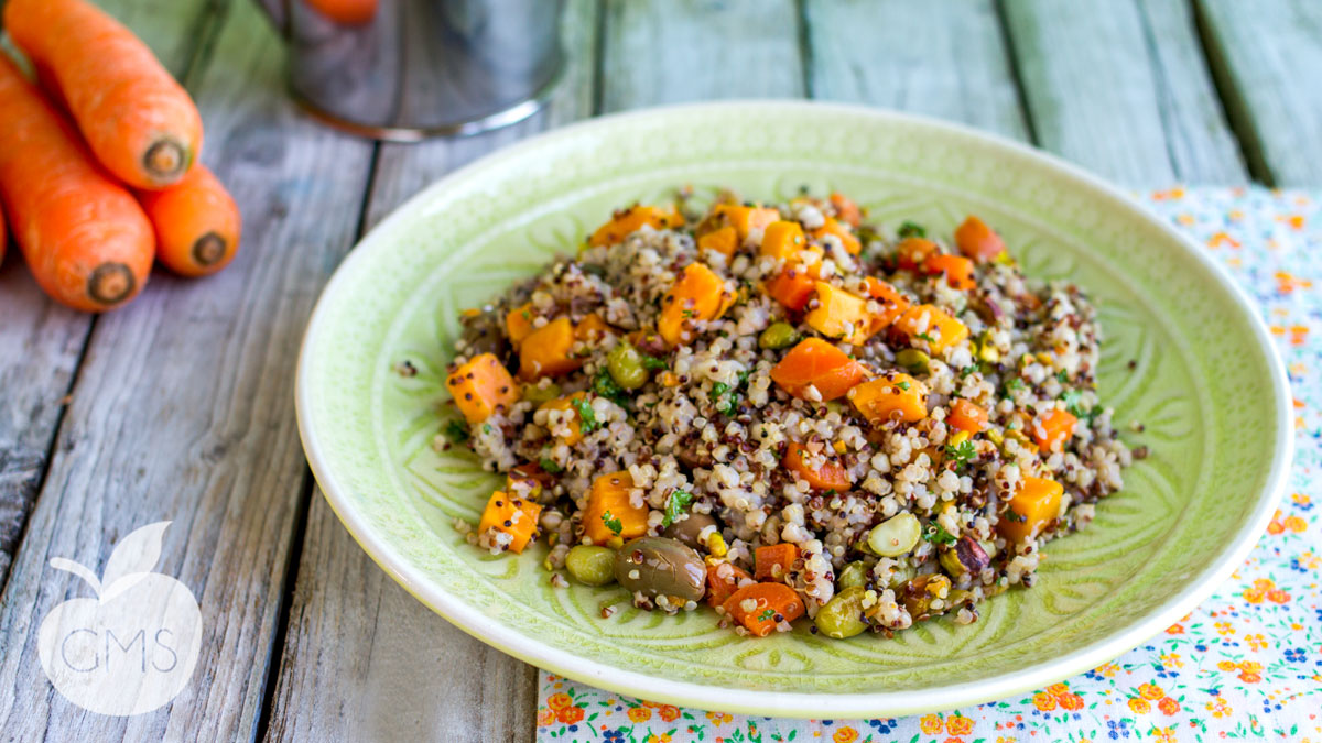 Insalata di grano saraceno, quinoa e edamame