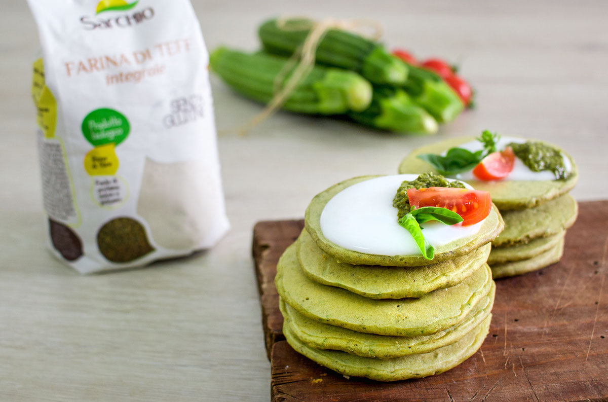 Pancake salati al basilico