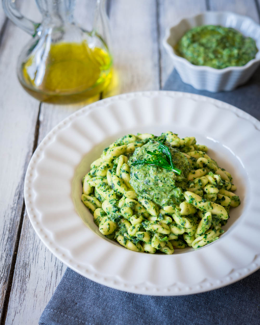 Pasta al pesto di broccoletti e rucola