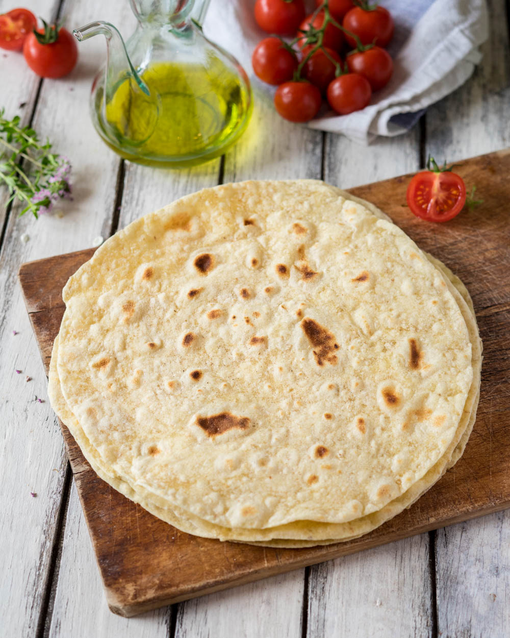 Piadine sfogliate senza strutto