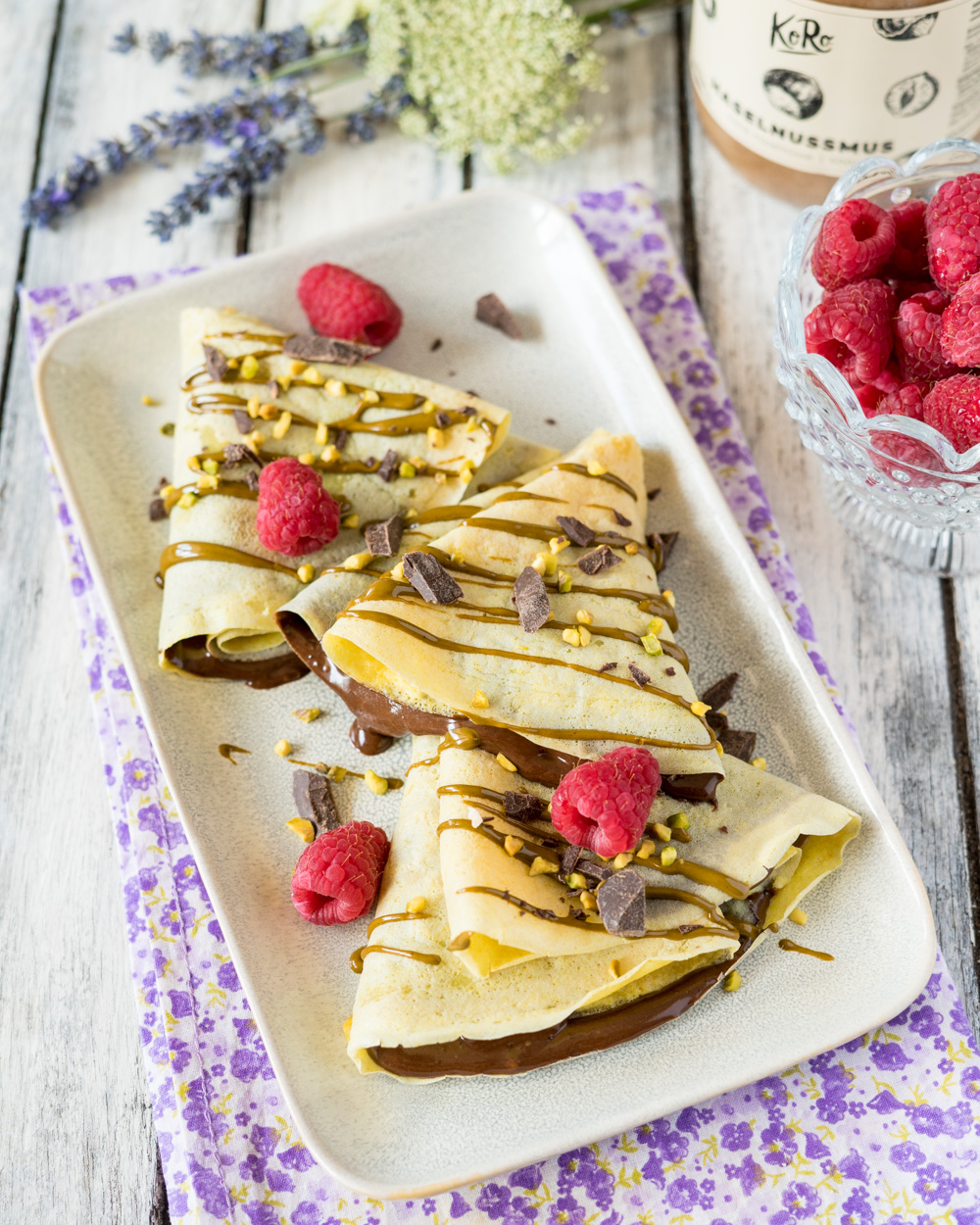 Crepes con crema di nocciole e cacao