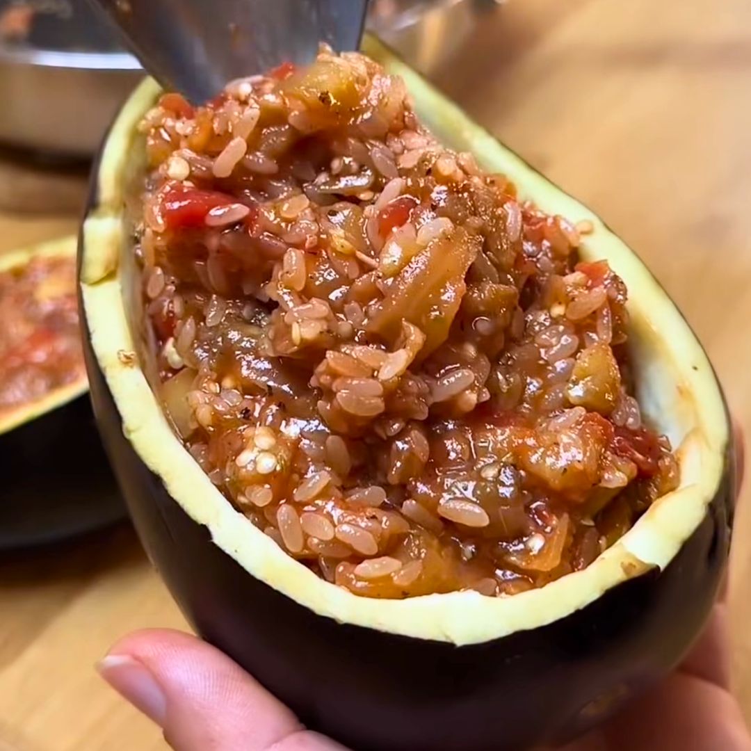 Melanzane ripiene di riso