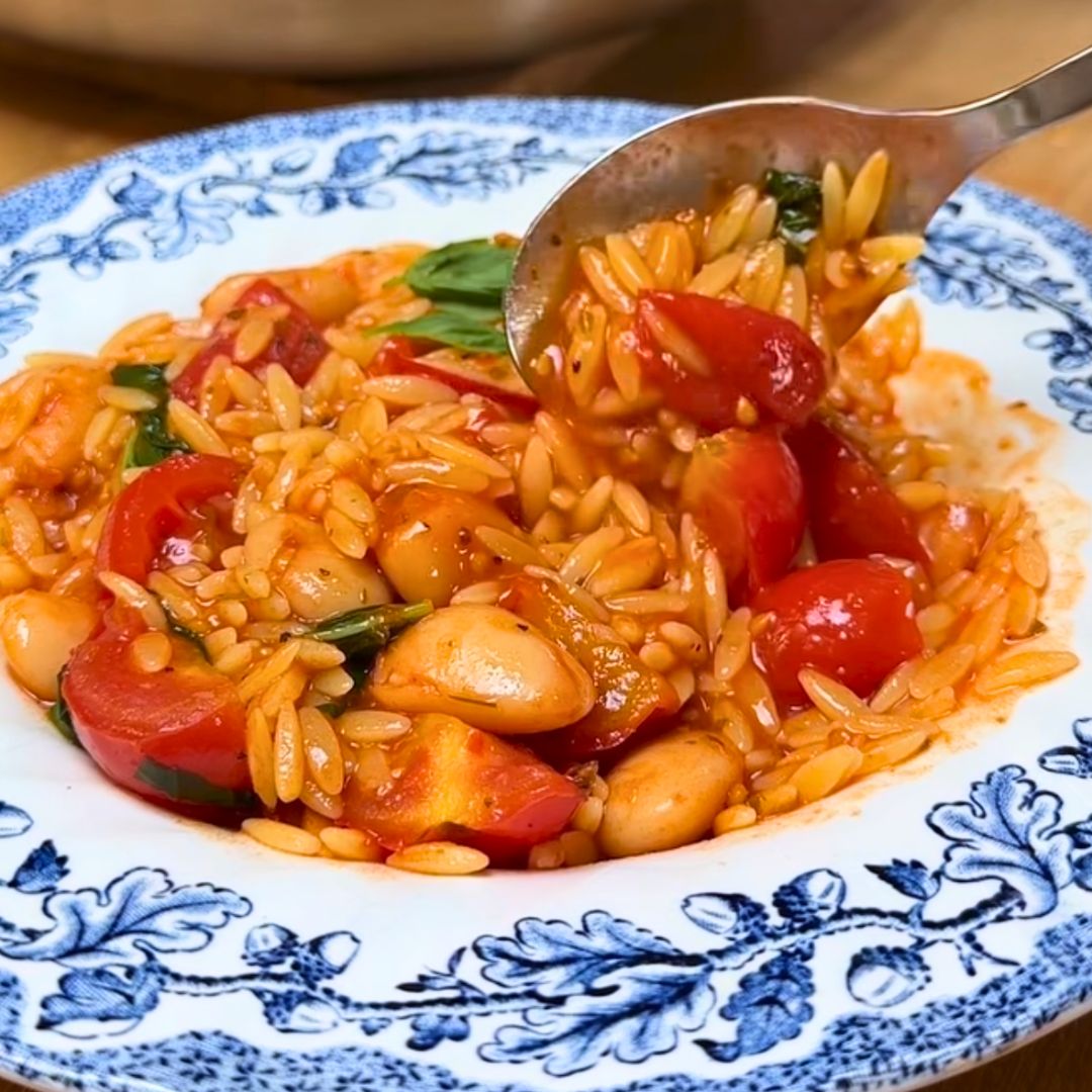 Risoni al pomodoro e fagioli